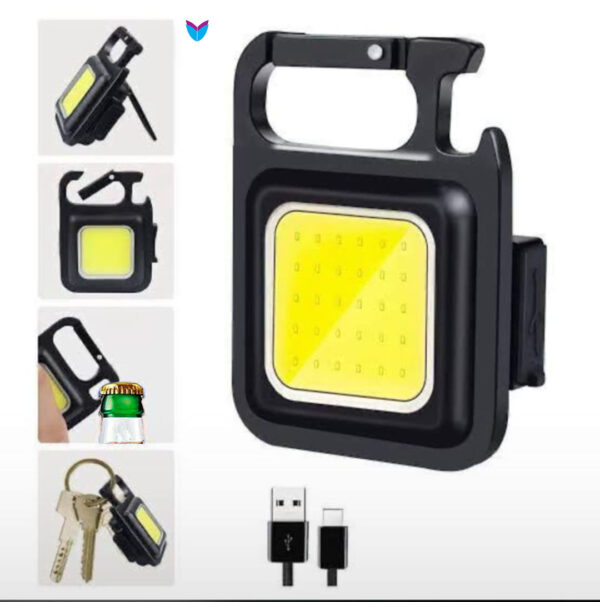 Mini LED Flashlight 800 Lumens COB Rechargeable light Keychain - Image 2